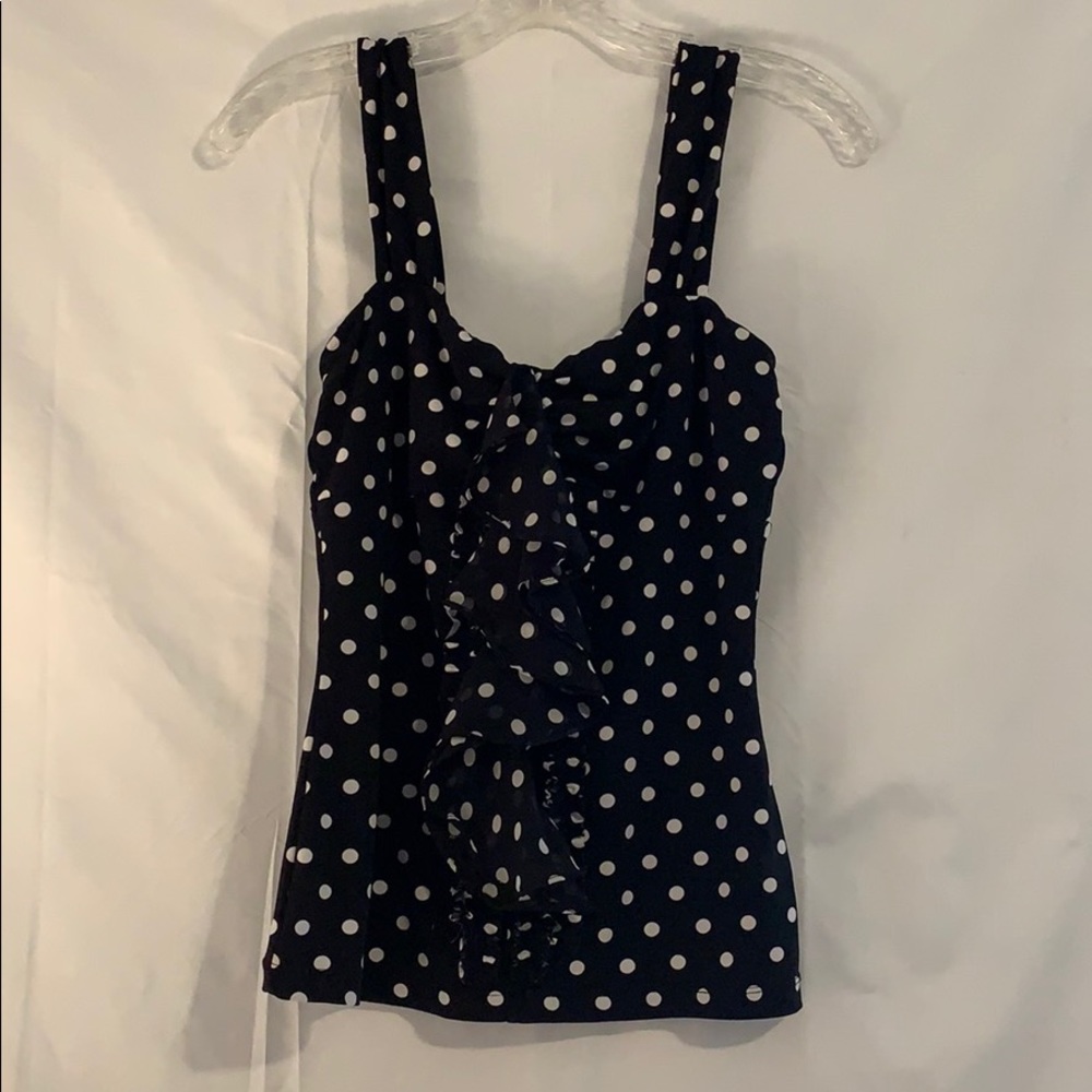 Ruffled Front Polka Dot Tank